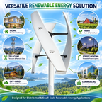 Vertical Axis Wind Turbine  - 2KW Quiet Design for Home, Rooftop & Urban Areas
